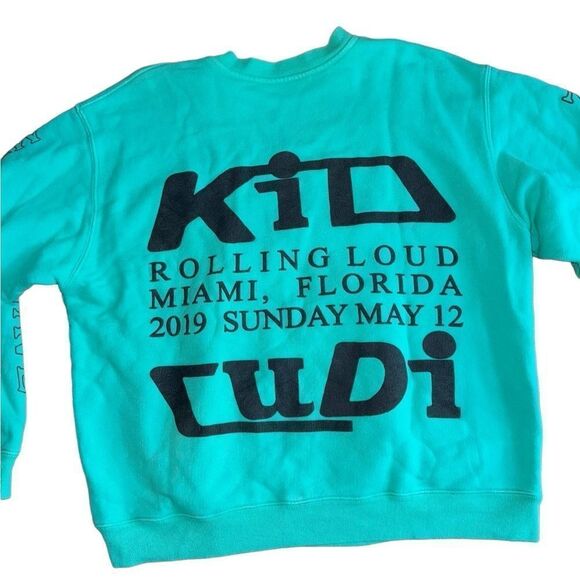KID CUDI x CPFM Rolling Loud Swim In The Light Crewneck | Teal | Size Medium - Picture 4 of 9